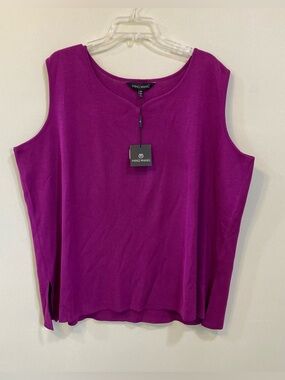 Ming Wang Magenta Sleeveless Knit Acrylic Tank Top Sz. 3X Womens